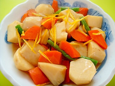 里芋とにんじんインゲンの柚子味噌煮